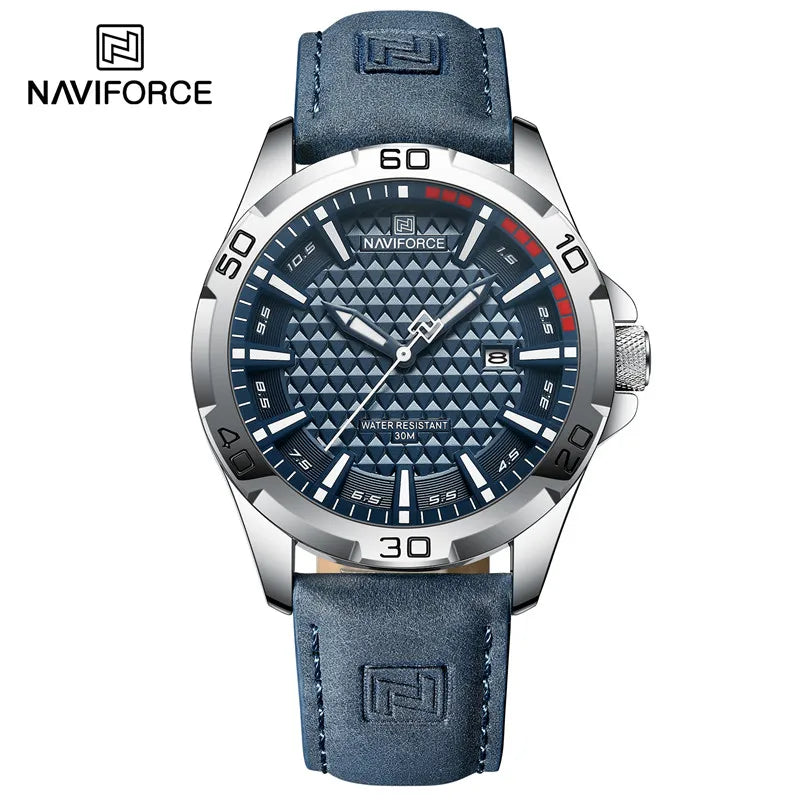 Relógio de couro masculino NAVIFORCE - blue